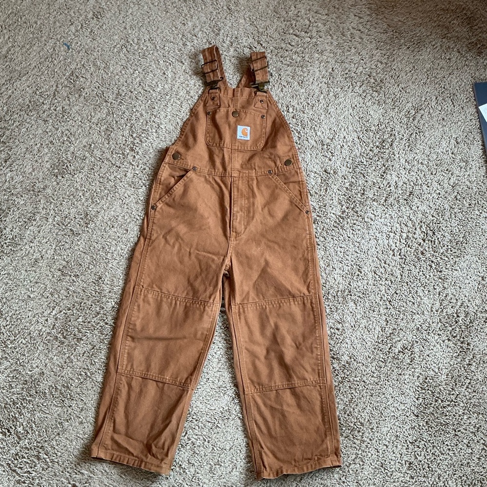 Kids Carhartt Tan Work Overalls